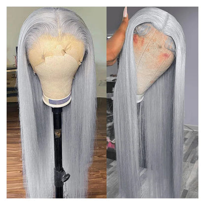 30 40 Inches Silver Grey Body Wave Lace Front Wigs 613 Hd Lace Frontal Wig 13x6 Raw Vietnamese Colored Human Hair Wigs For Women