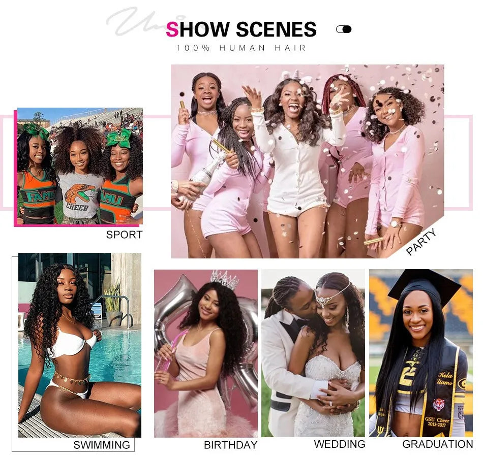 UNice Hair Curly Hair Bundles With 4x4 Closure Natural Color 2/3/4 PCS Human Hair Bundles And Closure Can Make 250% Density Wigs