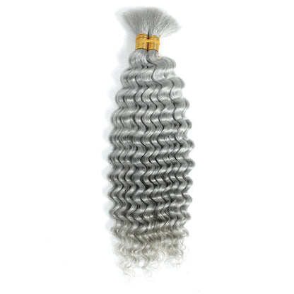 Deep Wave Bulk Human Hair for Braiding No Weft Human Braiding Hair For Boho Braids Brazilian Virgin Human Hair Extensions 33#