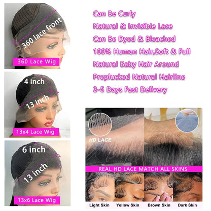 Highlight Wig 13x6 Hd Lace Frontal Wig Natural Hairline PrePlucked 30 Inch 13x4 Honey Blonde Straight Lace Front Wigs Human Hair