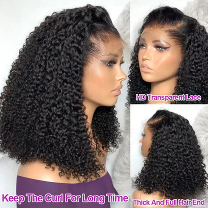 Brazilian 13x4 Glueless Curly Lace Front Wig Short Bob Frontal Wig Deep Water Wave 13X6 Hd Lace Frontal Human Hair Wig For Women