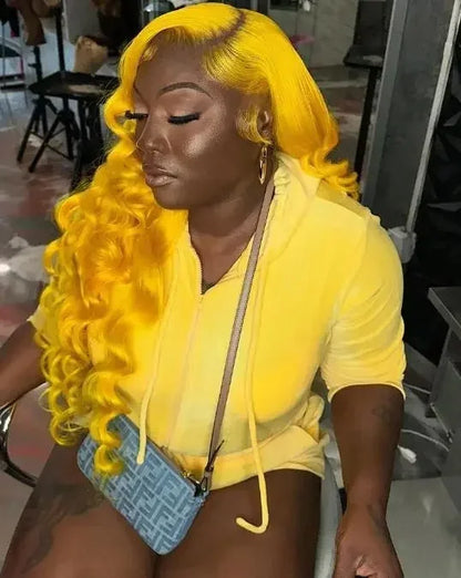 Light Yellow 613 13x6 HD Lace Frontal Wig Human Hair Body Wave Transparent Lace Wig 613 Colored Human Hair Wigs 200% For Women