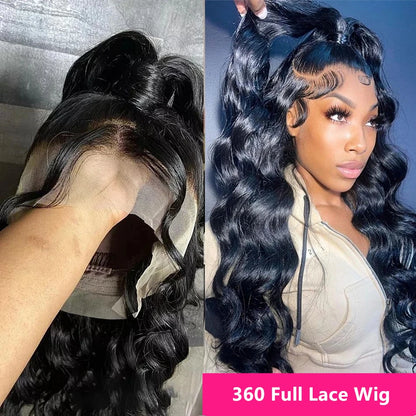 360 Full Lace Wigs 100% Human Hair Pre Plucked Body Wave 13x6 Hd Lace Frontal Wig Brazilian Hair For Black Women 200 Density