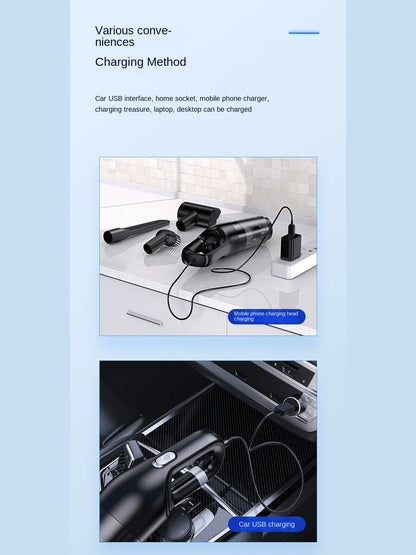 Handheld USB Charging Portable Home Car Wireless Cleaning Vacuum Cleaner, High-power Suitable For Dust And Pet Hair