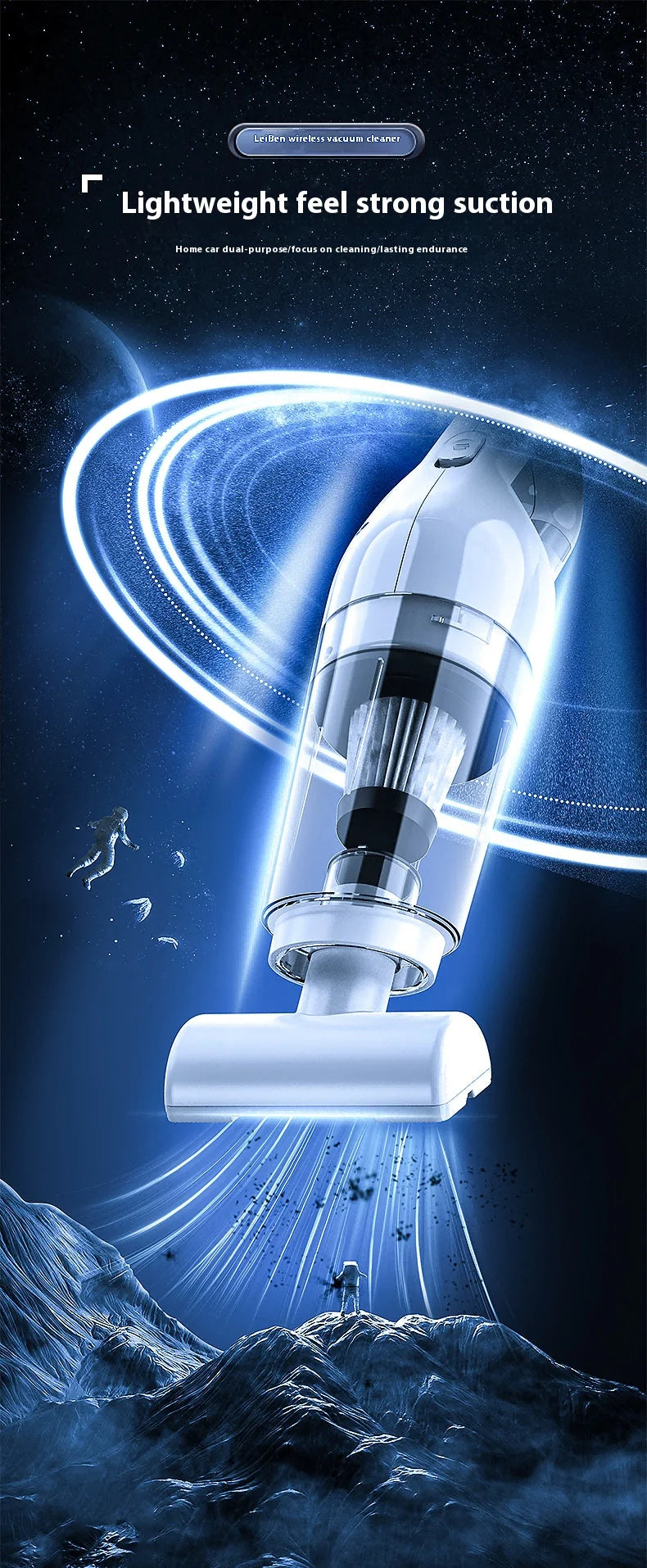 Handheld USB Charging Portable Home Car Wireless Cleaning Vacuum Cleaner, High-power Suitable For Dust And Pet Hair