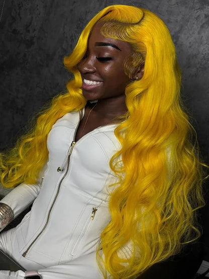 Light Yellow 613 13x6 HD Lace Frontal Wig Human Hair Body Wave Transparent Lace Wig 613 Colored Human Hair Wigs 200% For Women