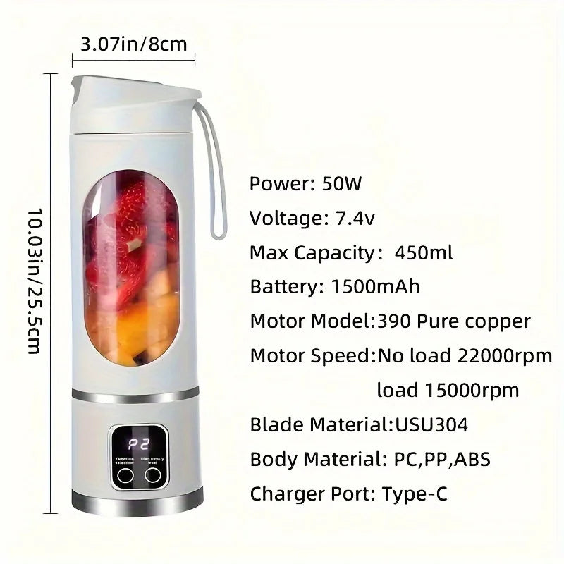 Electric Juicing Cup Portable Wireless Fruit Blender Mini Multifunctional Kitchen Juicer USB Charging Outdoor Juicing Cup