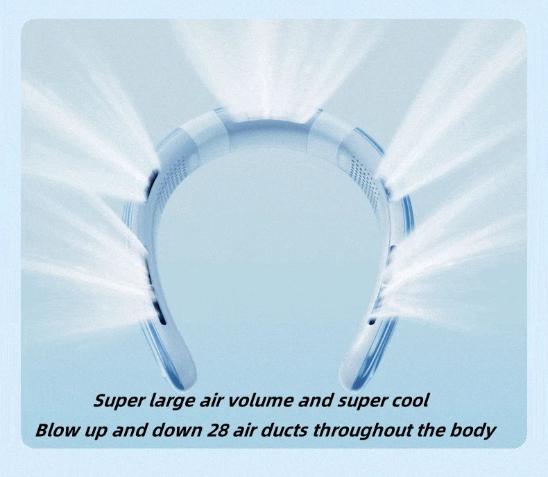 Portable Neck Fan 10000mAh Rechargeable Fan Mini 3-Speeds Large Wind Outdoor Silent Electric Ventilador for Home Camping Outdoor