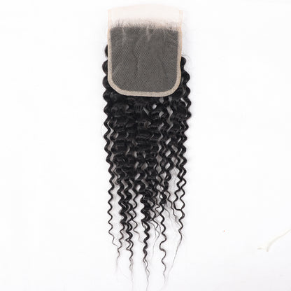 Afro Kinky Curly Closure Human Hair 4x4 Free Part Closure 12-22Inch Natural Color Swiss Lace Closure 100% Human Hair Closure