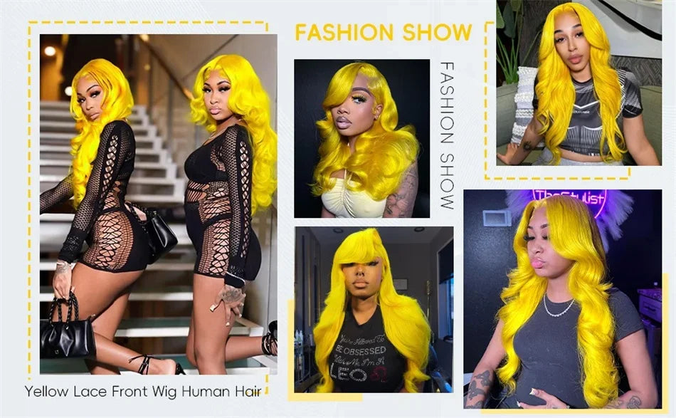 Light Yellow 613 13x6 HD Lace Frontal Wig Human Hair Body Wave Transparent Lace Wig 613 Colored Human Hair Wigs 200% For Women