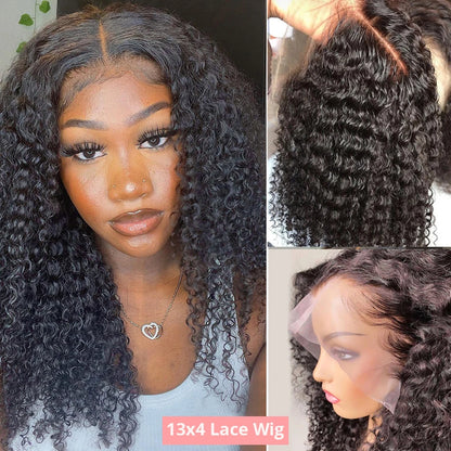 250% Density 13x6 13x4 HD Lace Frontal Wigs Deep Wave Lace Front Human Hair Wig Short Bob 7x5 Glueless Wigs Curly Human Hair Wig