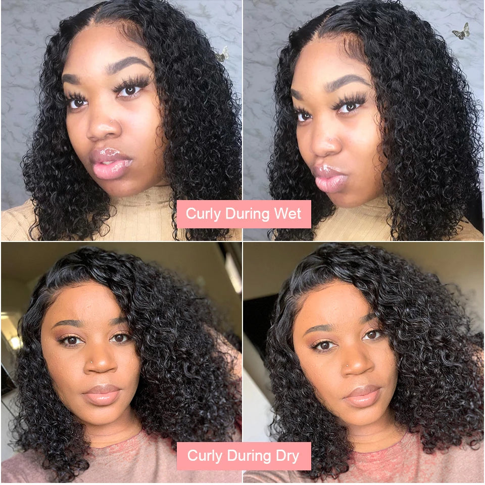 250% Density 13x6 13x4 HD Lace Frontal Wigs Deep Wave Lace Front Human Hair Wig Short Bob 7x5 Glueless Wigs Curly Human Hair Wig
