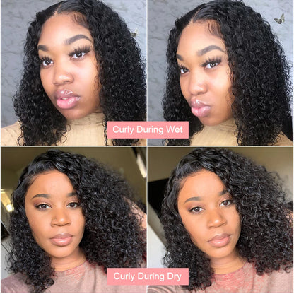 250% Density 13x6 13x4 HD Lace Frontal Wigs Deep Wave Lace Front Human Hair Wig Short Bob 7x5 Glueless Wigs Curly Human Hair Wig