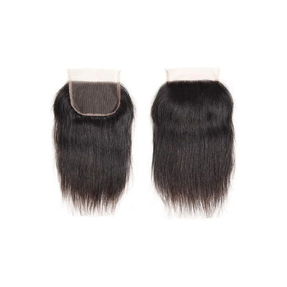 YEORING Store Straight Human Hair 4×4 Lace Skin Melt Transparent Closure Lace Swiss Closure 100% Human Hair Remy Brazilian Hairs