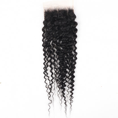 Afro Kinky Curly Closure Human Hair 4x4 Free Part Closure 12-22Inch Natural Color Swiss Lace Closure 100% Human Hair Closure