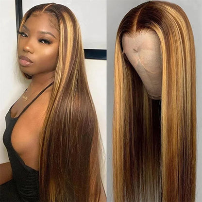 Highlight Wig 13x6 Hd Lace Frontal Wig Natural Hairline PrePlucked 30 Inch 13x4 Honey Blonde Straight Lace Front Wigs Human Hair