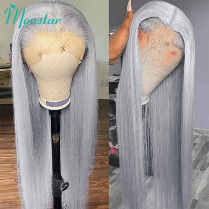 30 40 Inches Silver Grey Body Wave Lace Front Wigs 613 Hd Lace Frontal Wig 13x6 Raw Vietnamese Colored Human Hair Wigs For Women