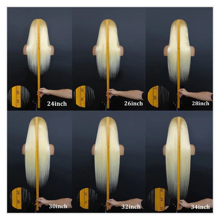 13x4 13x6 360 HD Transparent 613 Honey Blonde Color Lace Front Human Hair Wigs for Women Raw Brazilian Straight Lace Frontal Wig