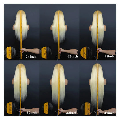 13x4 13x6 360 HD Transparent 613 Honey Blonde Color Lace Front Human Hair Wigs for Women Raw Brazilian Straight Lace Frontal Wig