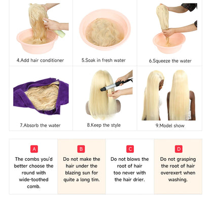 13x6 Purple Lace Front Human Hair Wig Brazilian 613 Blonde Lace Frontal Wig Pre Plucked Long Straight Lavender Colored Lace Wigs