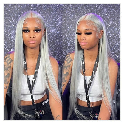 30 40 Inches Silver Grey Body Wave Lace Front Wigs 613 Hd Lace Frontal Wig 13x6 Raw Vietnamese Colored Human Hair Wigs For Women