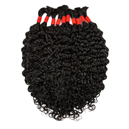 Natural Human Braiding Hair 26 28 Inch Deep Water Wave Bulk Human Hair for Boho Braids No Weft 16A Virgin Curly Hair Extensions