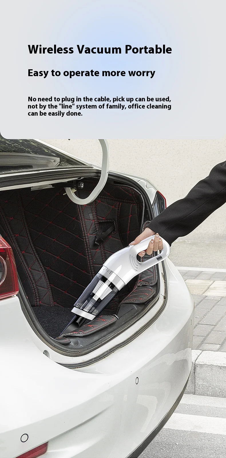 Handheld USB Charging Portable Home Car Wireless Cleaning Vacuum Cleaner, High-power Suitable For Dust And Pet Hair