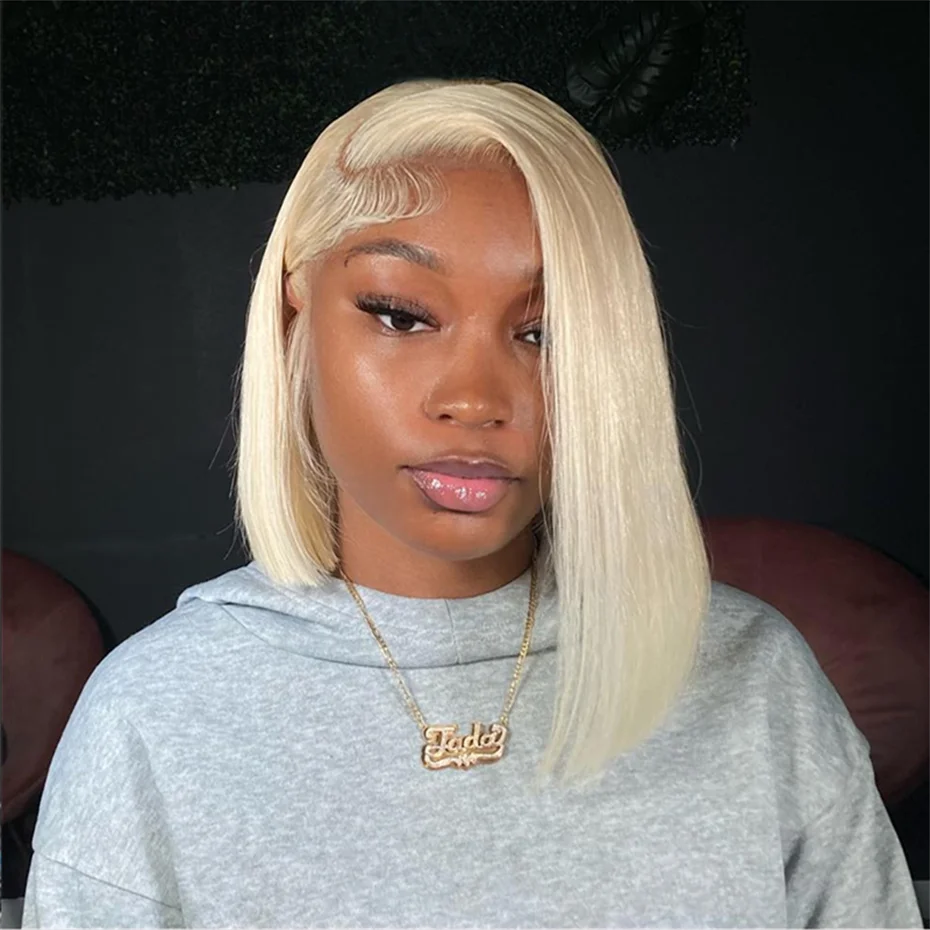 Bob Wig Human Hair 13x4 13x6 Lace Front Wig Pre Plucked 613 Blonde Color Human Hair Wigs Transparent Lace Frontal Wigs For Women