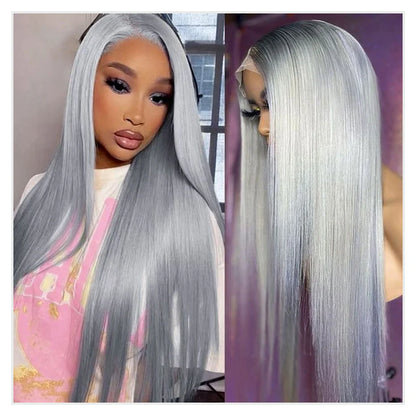 30 40 Inches Silver Grey Body Wave Lace Front Wigs 613 Hd Lace Frontal Wig 13x6 Raw Vietnamese Colored Human Hair Wigs For Women