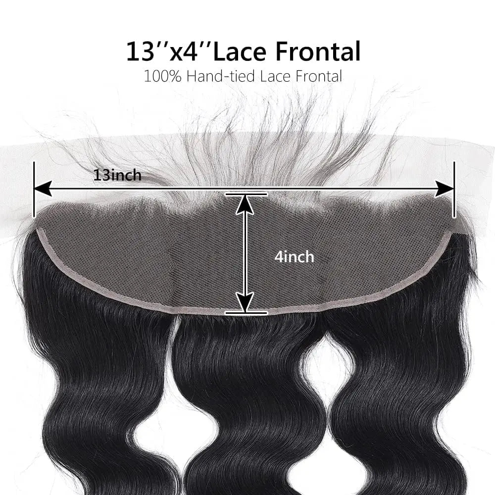 13x4 Lace Frontal Closure Body Wave Frontal Transparent Lace Frontals With 100% virgin Hair 100% Human Hair Natural Color Wigs