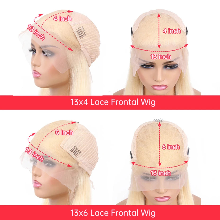 Bob Wig Human Hair 13x4 13x6 Lace Front Wig Pre Plucked 613 Blonde Color Human Hair Wigs Transparent Lace Frontal Wigs For Women