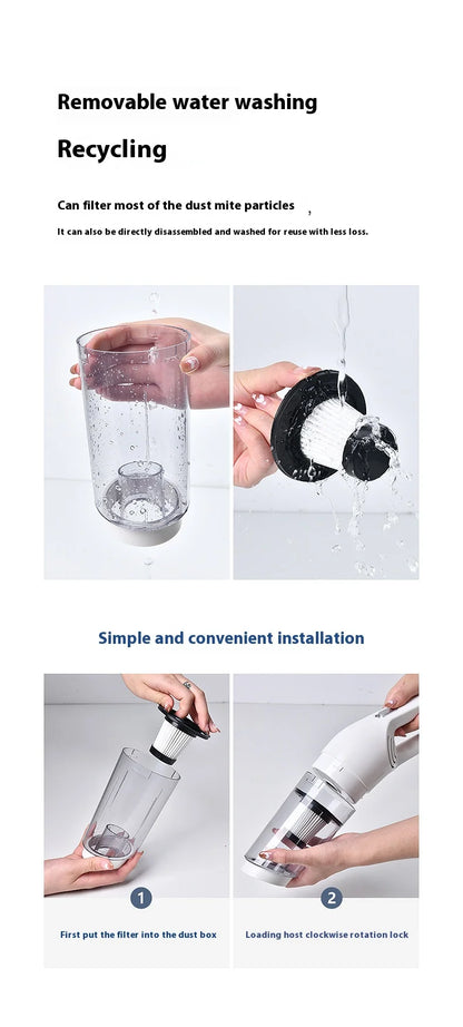 Handheld USB Charging Portable Home Car Wireless Cleaning Vacuum Cleaner, High-power Suitable For Dust And Pet Hair