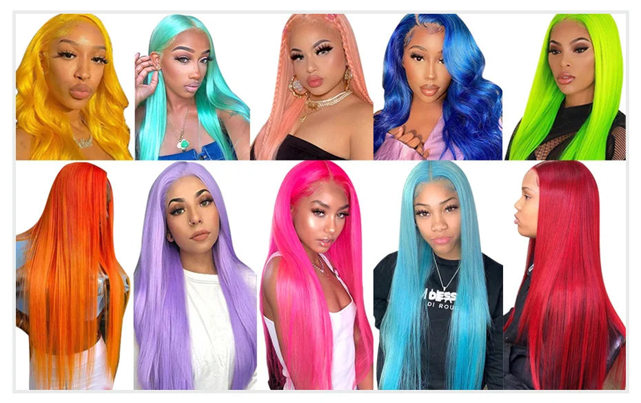 13x4 13x6 360 HD Transparent 613 Honey Blonde Color Lace Front Human Hair Wigs for Women Raw Brazilian Straight Lace Frontal Wig