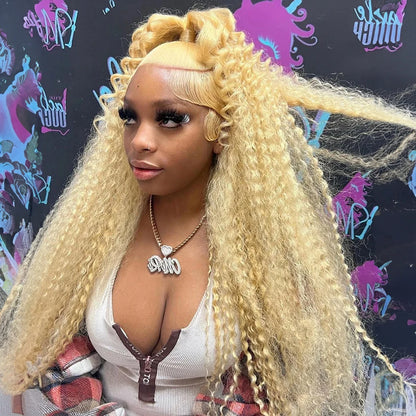 Deep Wave 13x6 HD Lace Frontal Human Hair Wig 30 40 Inch Curly 613 Honey Blonde Water Wave 13x4 Lace Front Wigs For Women 250%