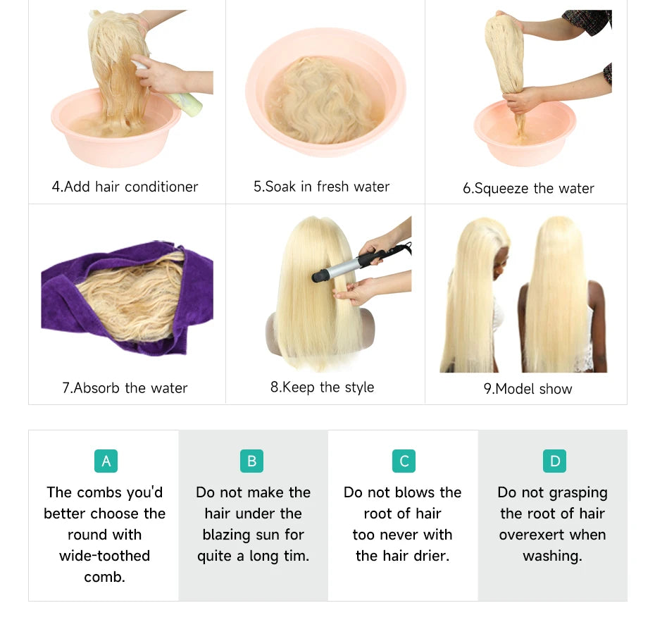 13x4 13x6 360 HD Transparent 613 Honey Blonde Color Lace Front Human Hair Wigs for Women Raw Brazilian Straight Lace Frontal Wig