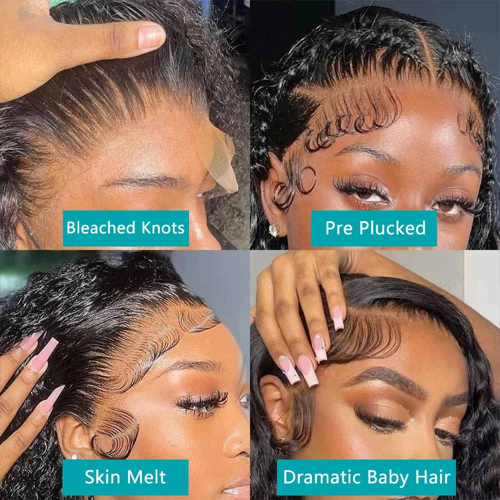 Brazilian Curly Lace Front Wig Short Bob Frontal Wigs Deep Wave 13x4 HD Lace Front Human Hair Wigs Pre Plucked With Baby Hair