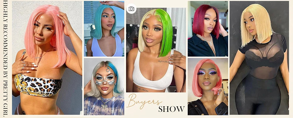 613 Blonde Short Bob Wig Transparent Lace Front Human Hair Wigs Straight 13X4 Burgundy 99j Brown Colored Cut Lace Frontal Wig