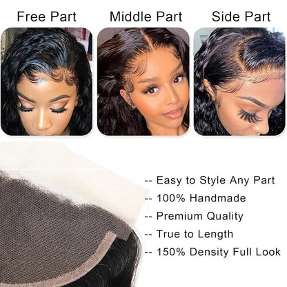 Straight Human Hair Bundles With 13×4 HD Lace Frontal Bundles 100% Human Hair Extensions Brazilian Weave Raw Hair Natural Color