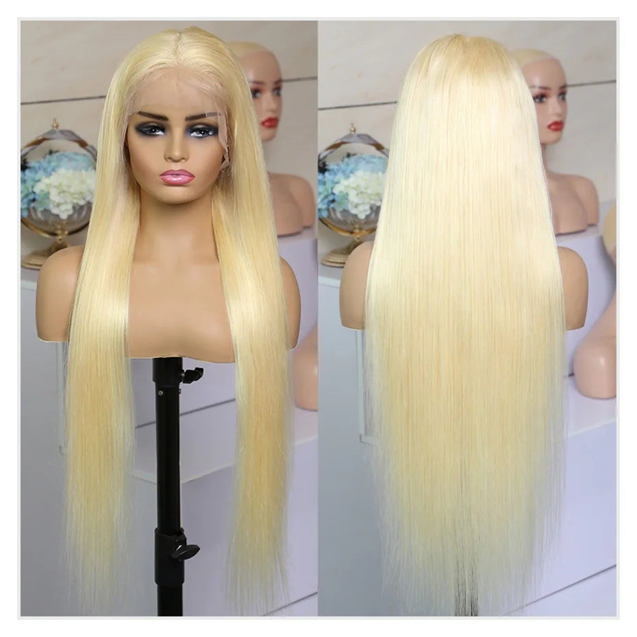 13x4 13x6 360 HD Transparent 613 Honey Blonde Color Lace Front Human Hair Wigs for Women Raw Brazilian Straight Lace Frontal Wig