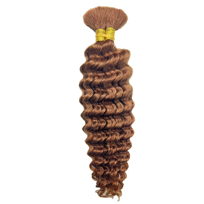 Deep Wave Bulk Human Hair for Braiding No Weft Human Braiding Hair For Boho Braids Brazilian Virgin Human Hair Extensions 33#
