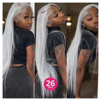 30 40 Inches Silver Grey Body Wave Lace Front Wigs 613 Hd Lace Frontal Wig 13x6 Raw Vietnamese Colored Human Hair Wigs For Women