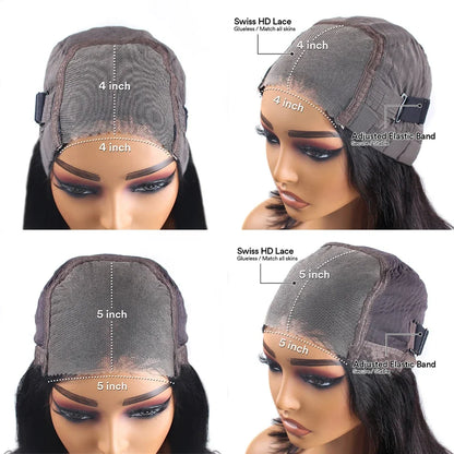 Glueless Wigs Human Hair Ready To Wear Bone Straight Lace Front Wigs Human Hair 4x4 5x5 Pre Cut Hd Lace Closure Wigs For Women