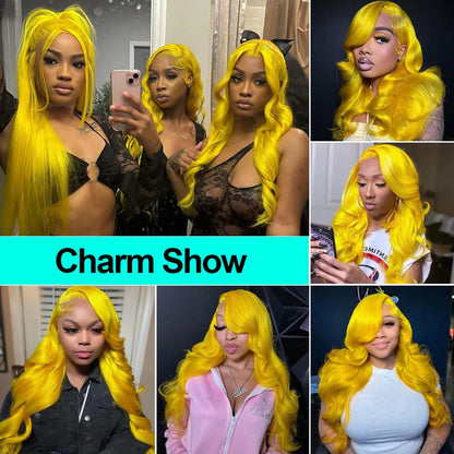 Light Yellow 613 13x6 HD Lace Frontal Wig Human Hair Body Wave Transparent Lace Wig 613 Colored Human Hair Wigs 200% For Women