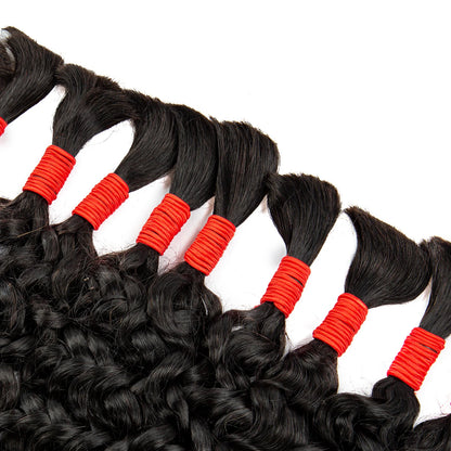 Natural Human Braiding Hair 26 28 Inch Deep Water Wave Bulk Human Hair for Boho Braids No Weft 16A Virgin Curly Hair Extensions