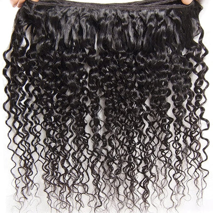 UNice Hair Curly Hair Bundles With 4x4 Closure Natural Color 2/3/4 PCS Human Hair Bundles And Closure Can Make 250% Density Wigs